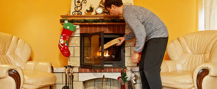 Rusted Metal Fireplace Restoration in Adelanto, California